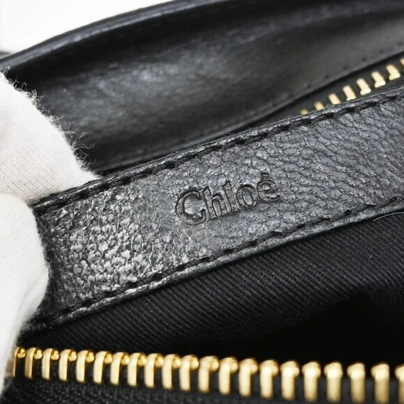 CHLOE Logo Ethel 2Way Mini Shoulder Hand Bag Leather Black GHW - Picture 13 of 16